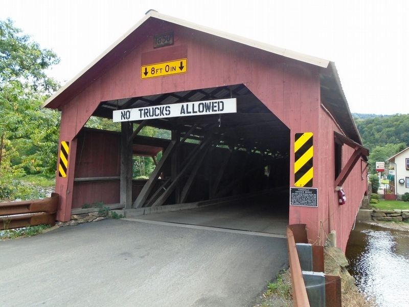 Forksville Covered Bridge and Marker image. Click for full size.