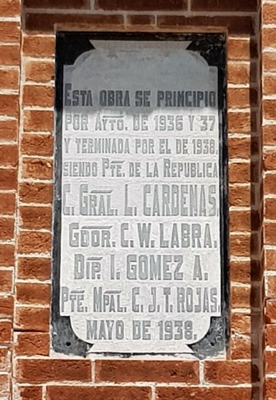 The clock tower was dedicated in 1938 during the Presidency of Lázaro Cárdenas. Click for full size. The clock tower was dedicated in 1938 during the Presidency of Lázaro Cárdenas image. Click for full size.