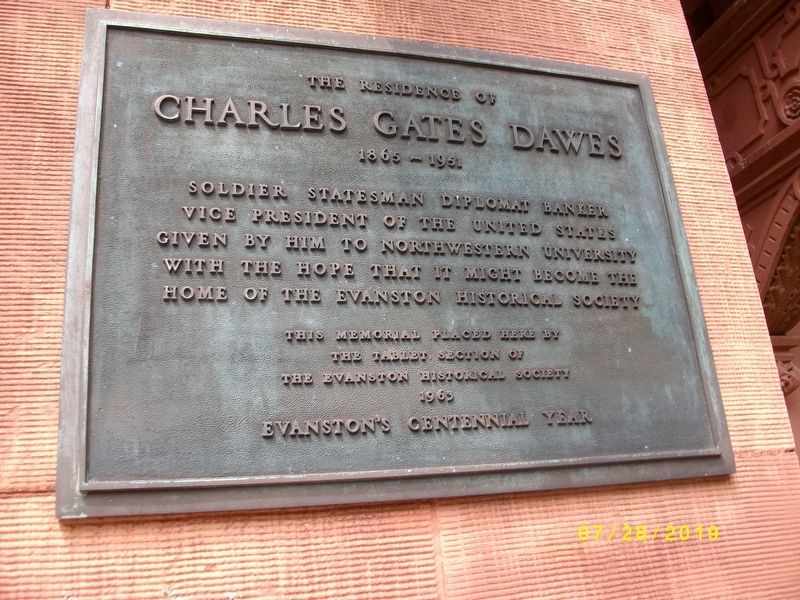 Residence of Charles Gates Dawes Marker. Click for full size. Residence of Charles Gates Dawes Marker image. Click for full size.
