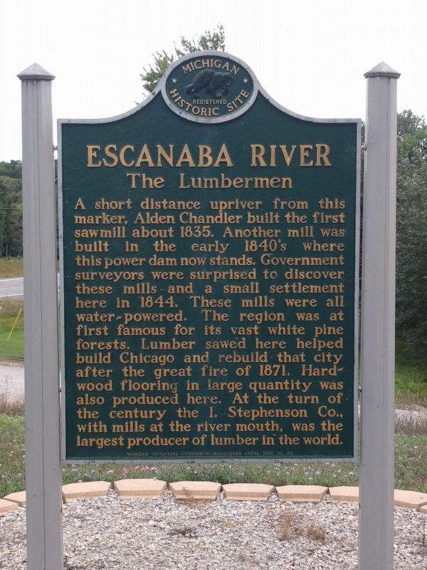 Escanaba River: The Lumbermen Marker image. Click for full size.