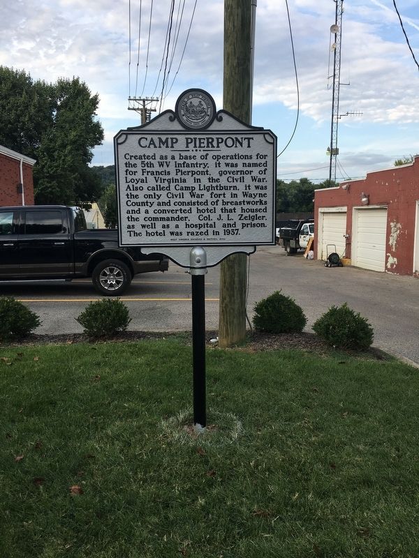 Camp Pierpont Marker. Click for full size. Camp Pierpont Marker image. Click for full size.