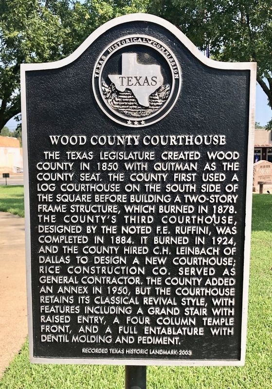 Wood County Courthouse Marker image. Click for full size.