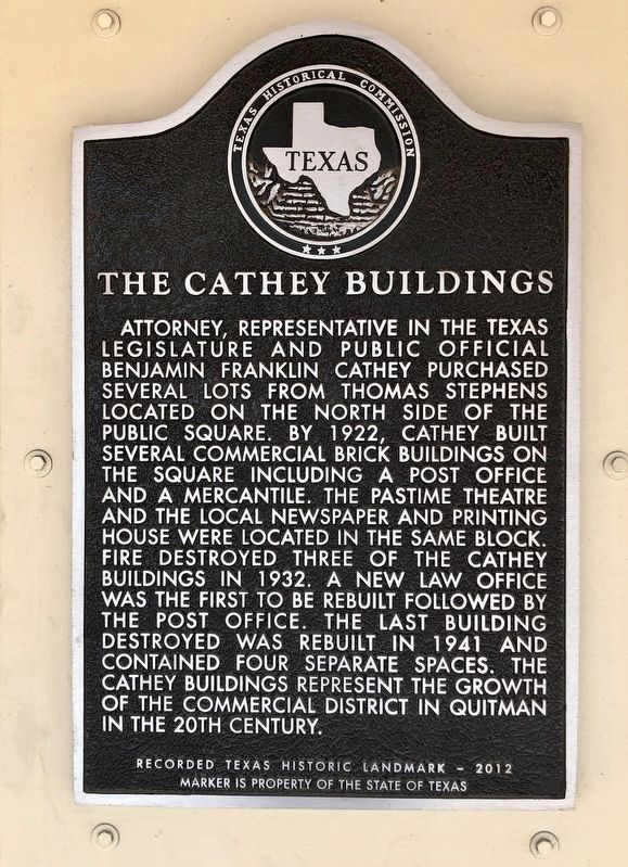 The Cathey Buildings Marker image. Click for full size.