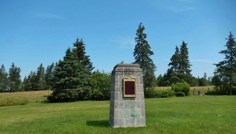Isgonish-French River Portage Marker & Monument<br>(<i>wide view looking north from highway</i>) image. Click for full size.