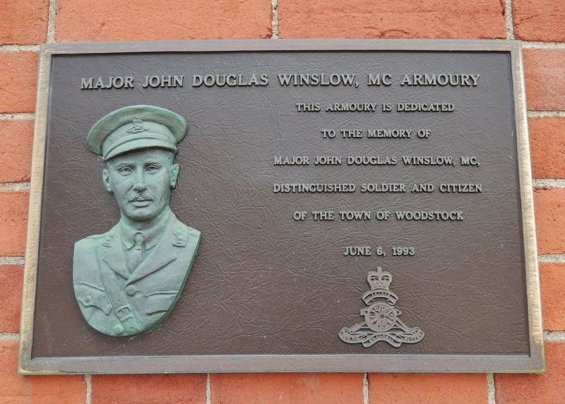 Major John Douglas Winslow Dedication Plaque<br>(<i>mounted just above the marker</i>) image. Click for full size.