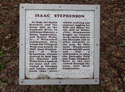 Isaac Stephenson Marker image. Click for full size.