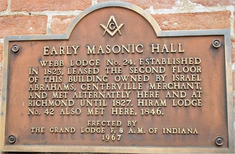 Early Masonic Hall Marker image. Click for full size.