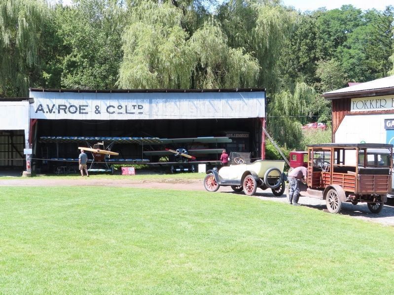 Hangar and Antique Cars at Old Rhinebeck Aerodrome image. Click for full size.