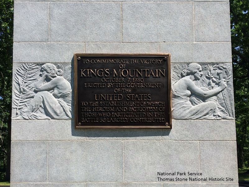 King's Mountain Monument (Marker on the south side.) image. Click for full size.