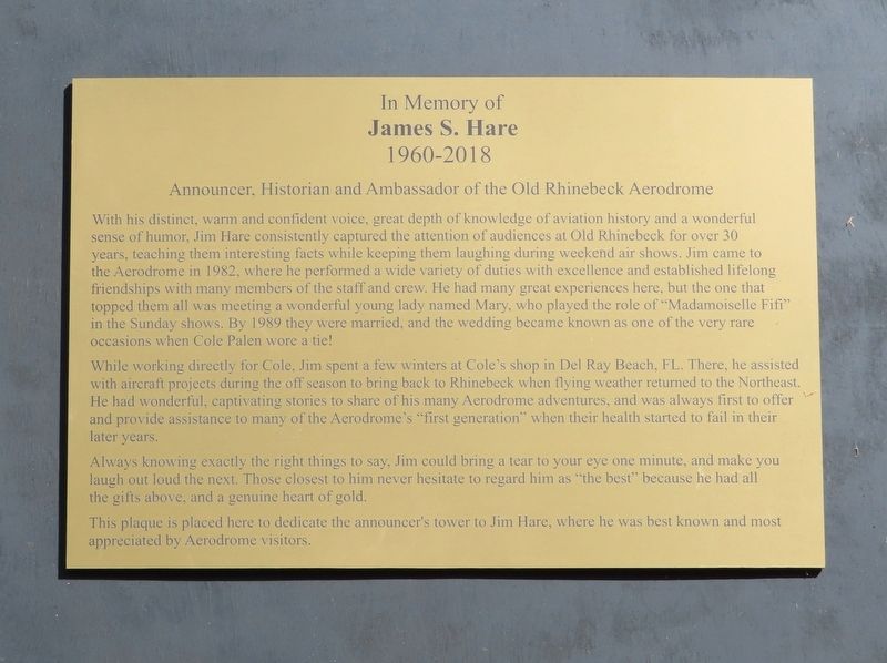 James S. Hare Marker image. Click for full size.