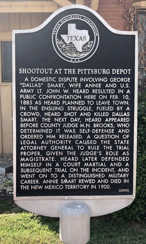Shootout at the Pittsburg Depot Marker image. Click for full size.