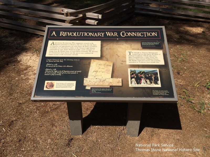 A Revolutionary War Connection Marker. Click for full size. A Revolutionary War Connection Marker image. Click for full size.