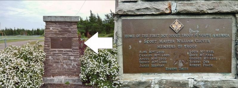First Boy Scout Troop Cairn & Plaque<br>(<i>located a few steps from marker</i>) image. Click for full size.