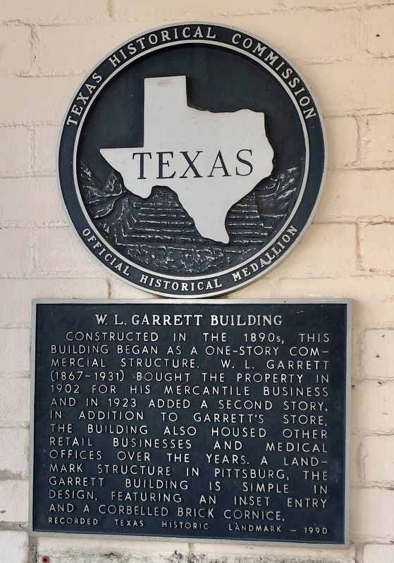 W. L. Garrett Building Marker. Click for full size. W. L. Garrett Building Marker image. Click for full size.