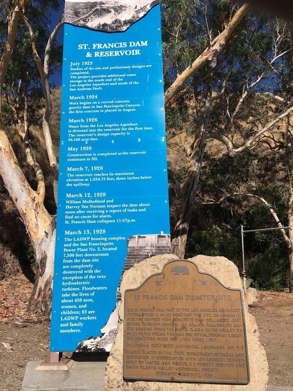 St. Francis Dam Disaster Site Marker image. Click for full size.