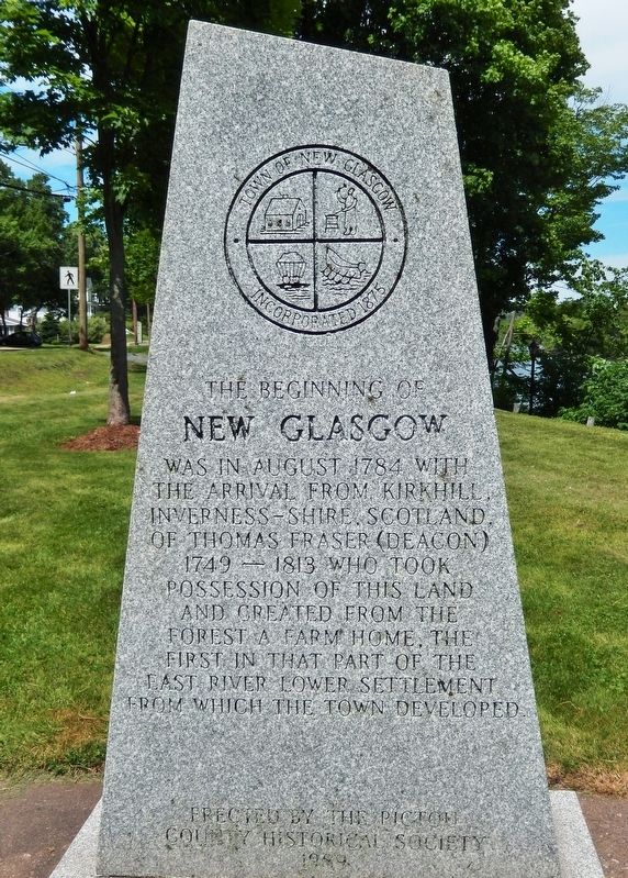 The Beginning of New Glasgow Marker image. Click for full size.
