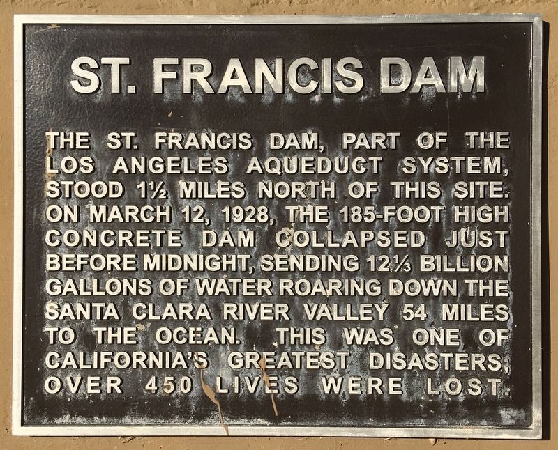 St. Francis Dam Marker image. Click for full size.