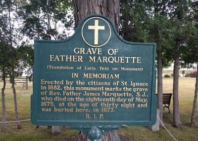 Grave of Father Marquette Marker image. Click for full size.
