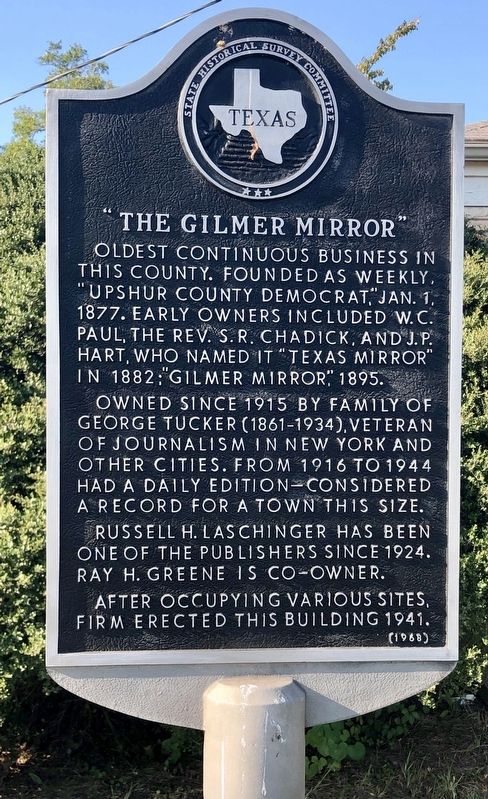"The Gilmer Mirror" Marker image. Click for full size.