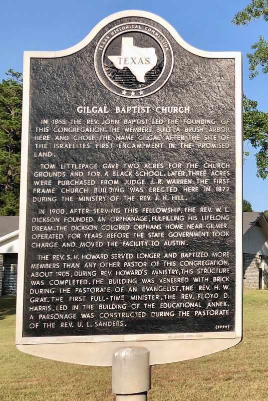 Gilgal Baptist Church Marker image. Click for full size.