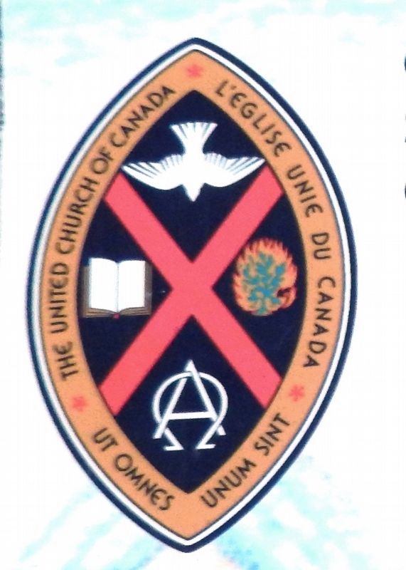 Marker detail: The United Church Crest image. Click for full size.