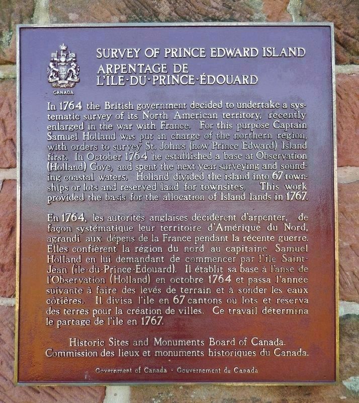 Survey of Prince Edward Island /<br>Arpentage de Ľle-du-Prince-douard<br>Marker image. Click for full size.
