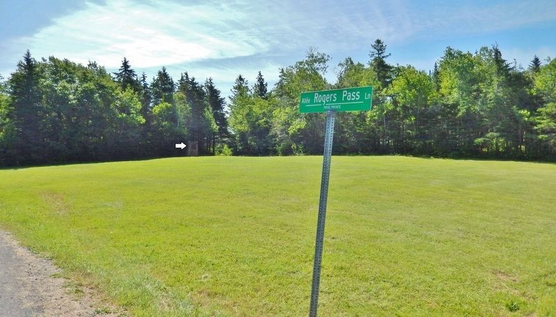 Survey of Prince Edward Island Marker<br>(<i>wide view � marker about 50 yards in from highway</i>) image. Click for full size.