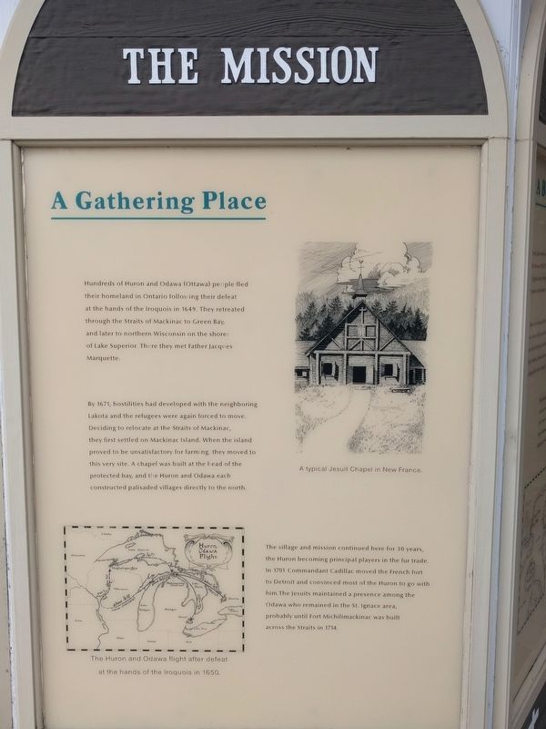 Father Marquette Park Kiosk - The Mission: A Gathering Place image. Click for full size.