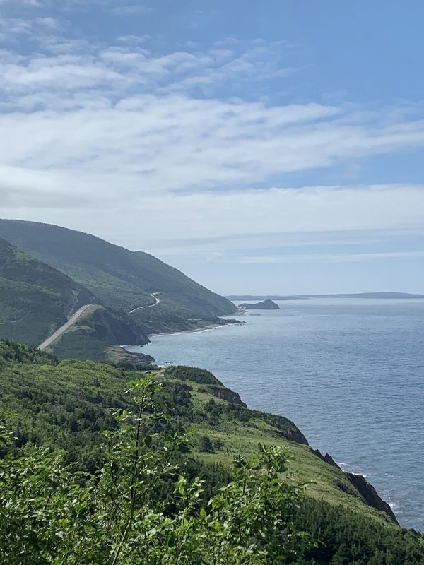 Famous Virw of the Cabot Trail from marker. Click for full size. Famous Virw of the Cabot Trail from marker image. Click for full size.