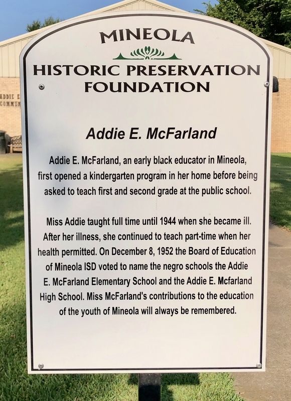 Addie E. McFarland Marker image. Click for full size.