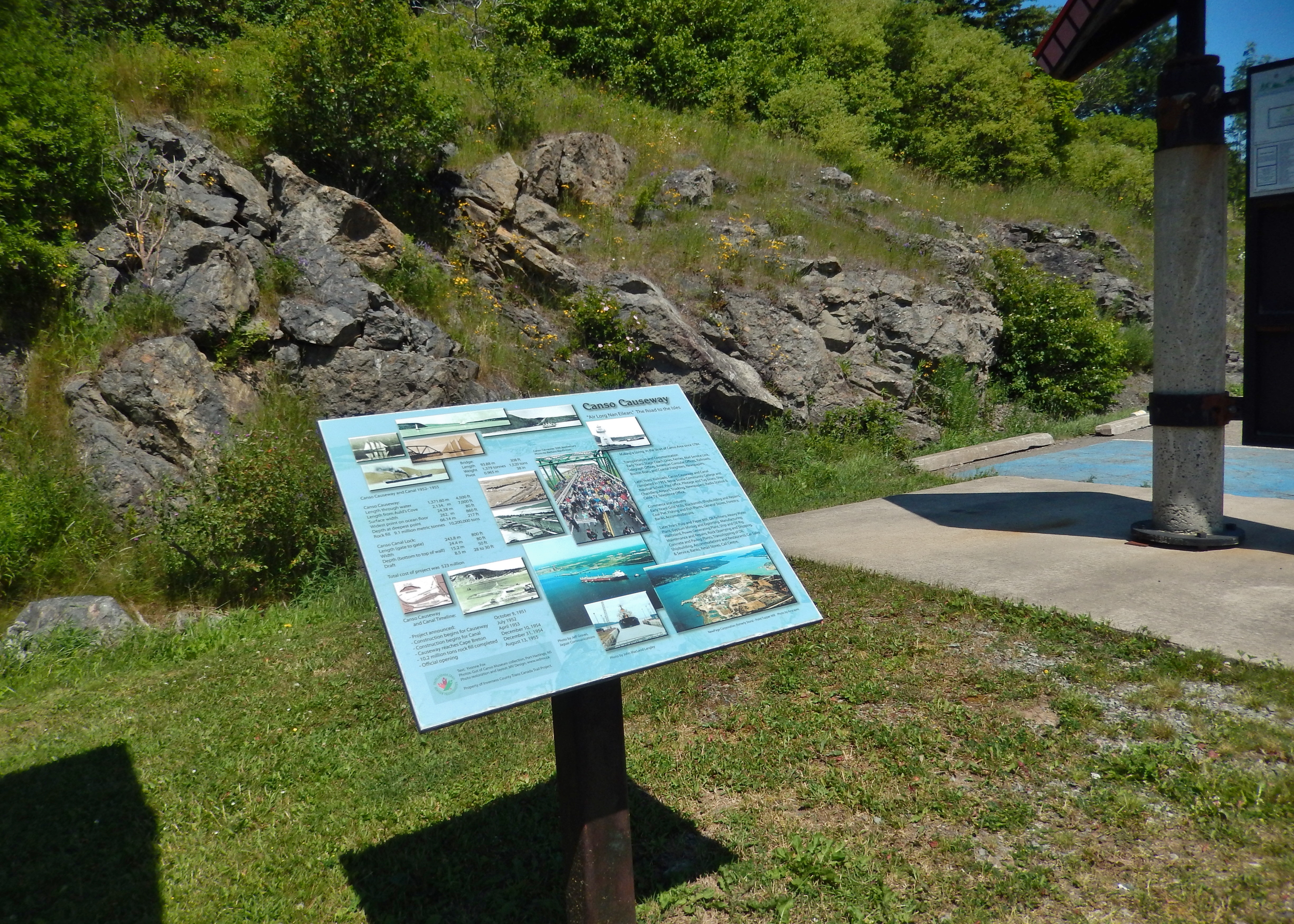 Canso Causeway Marker (<i>wide view</i>)