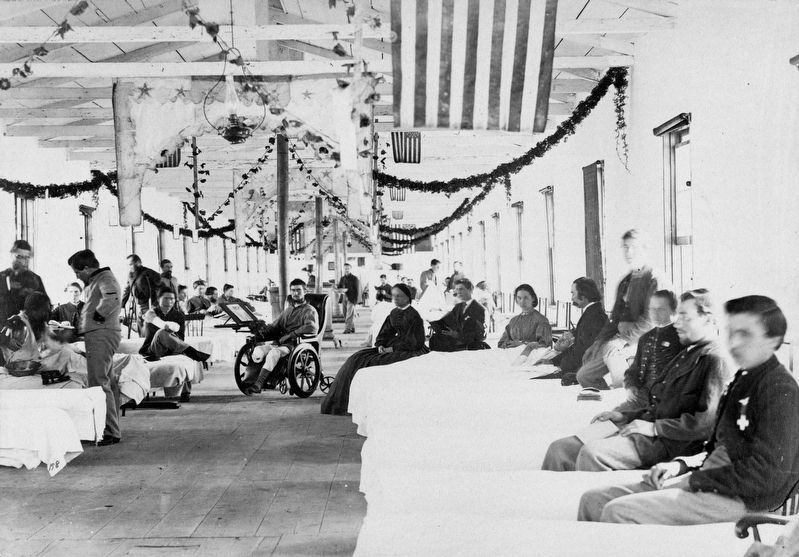 A ward in Armory Square Hospital, Washington, DC, c1863 image. Click for full size.