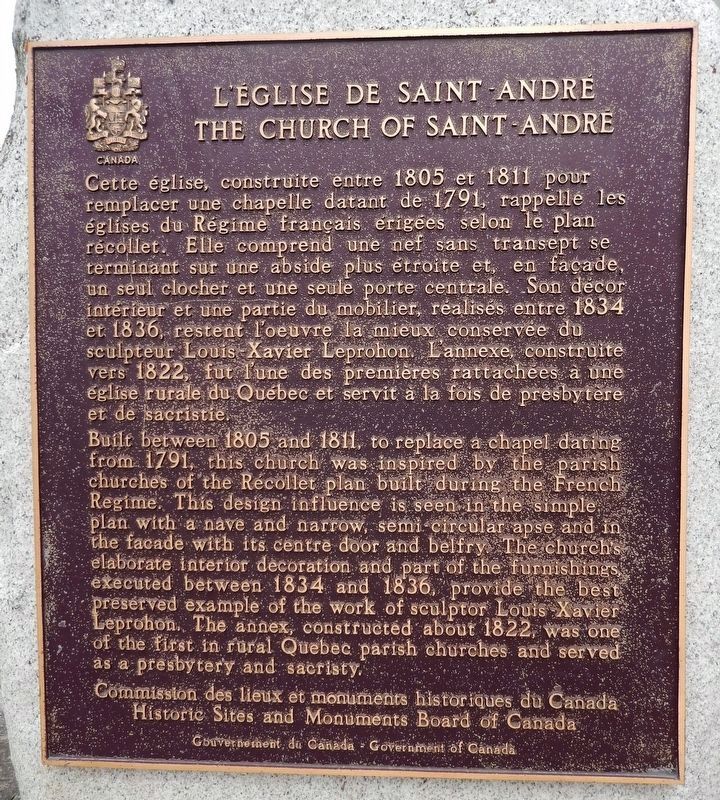 L'Église de Saint-André / The Church of Saint-André Marker image. Click for full size.