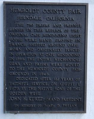 Cape Mendocino Lighthouse Lenses Marker image. Click for full size.