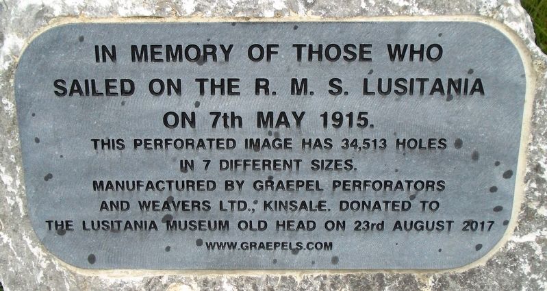 R. M. S. Lusitania Marker image. Click for full size.