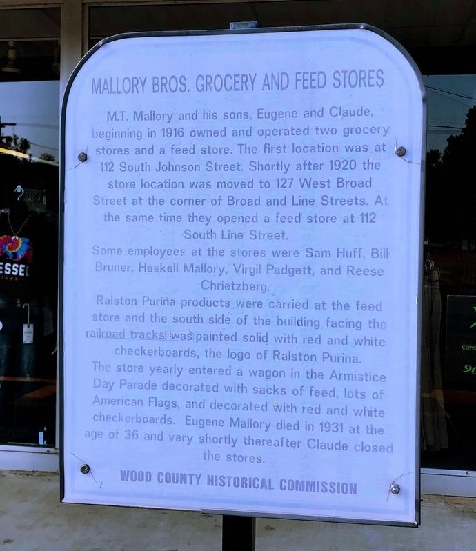 Mallory Bros. Grocery and Feed Stores Marker image. Click for full size.