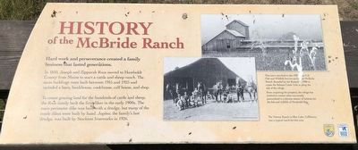 History of the McBride Ranch Marker image. Click for full size.