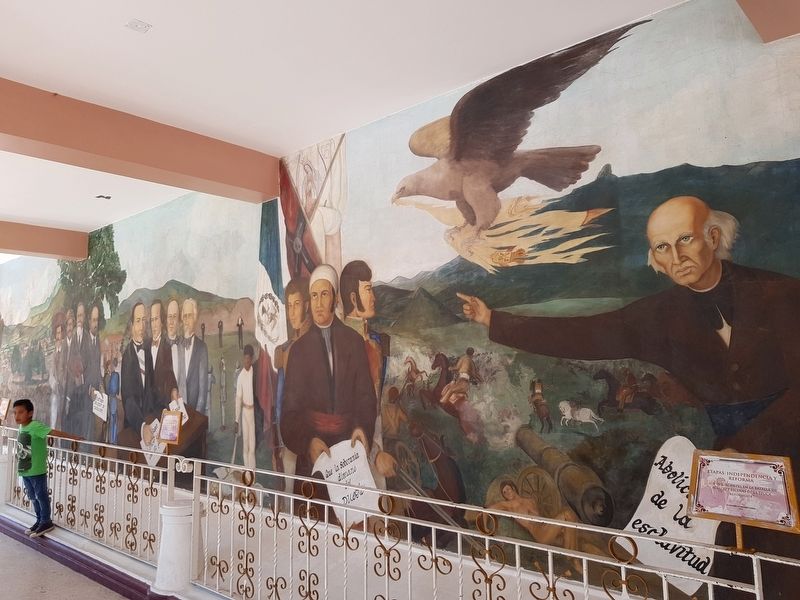A mural on Mexican Independence on the Palacio Municipal of Acambay image. Click for full size.