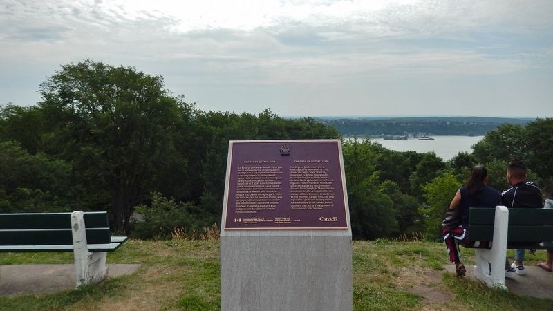 Le Siège de Québec, 1759 Marker<br>(<i>wide view looking southeast to St. Lawrence River</i>) image. Click for full size.