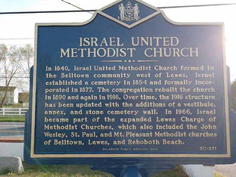 Israel United Methodist Church Marker image. Click for full size.
