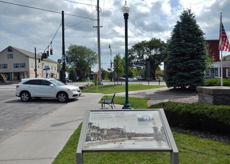 Peterboro Street Lift Bridge Marker<br>(<i>wide view looking east to Peterboro Street</i>) image. Click for full size.