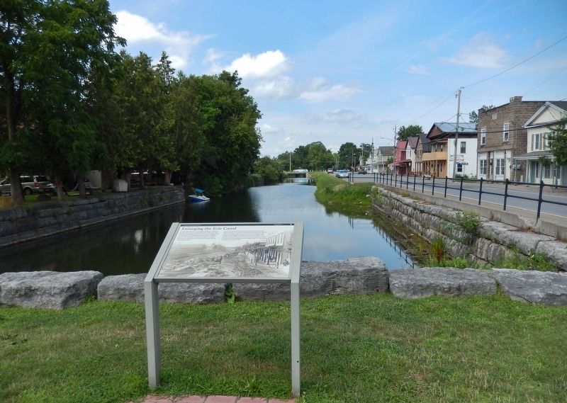 Enlarging the Erie Canal Marker<br>(<i>wide view looking west • Canal Street on right</i>) image. Click for full size.