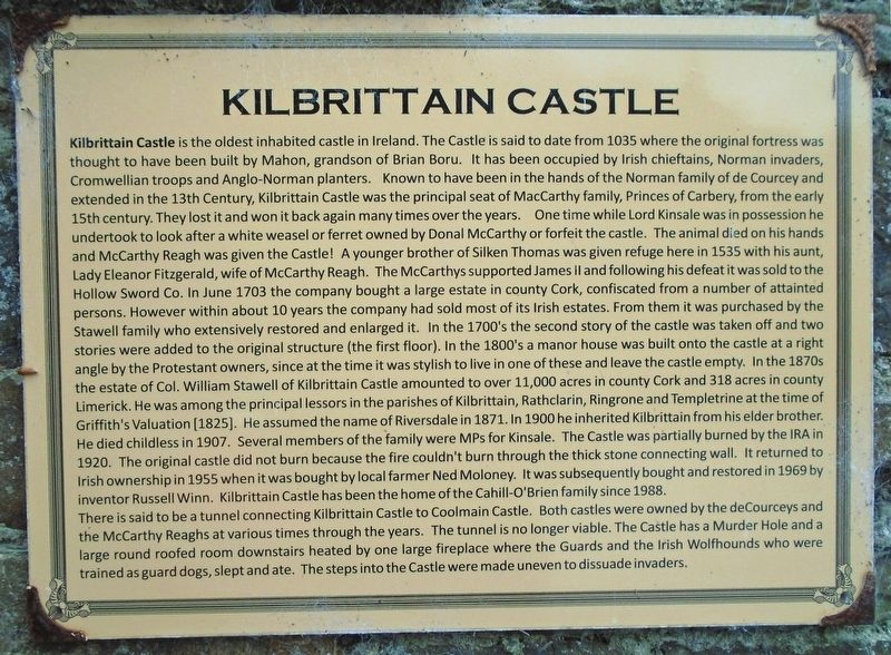 Kilbrittain Castle Marker image. Click for full size.