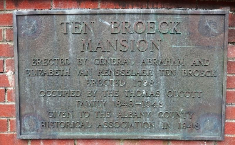 Ten Broeck Mansion Marker image. Click for full size.