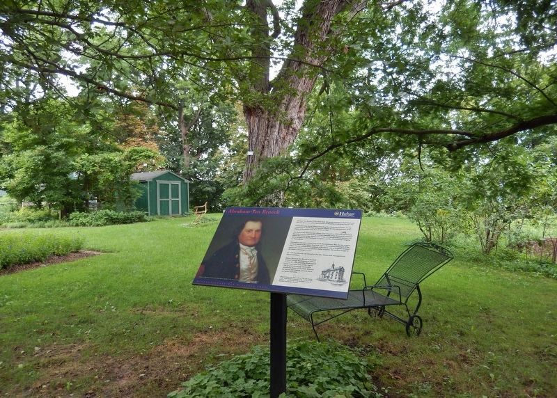 Abraham Ten Broeck Marker • <i>wide view<br>(Ten Broeck Mansion gardens in background)</i> image. Click for full size.