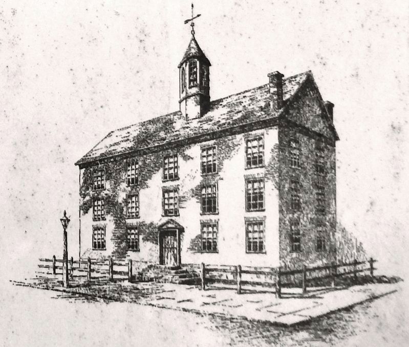 Marker detail: Albany's former City Hall, built in 1740<br>(also known as the "Stadt House") image. Click for full size.