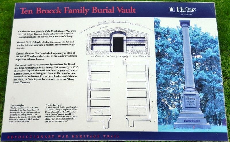 Ten Broeck Family Burial Vault Marker image. Click for full size.