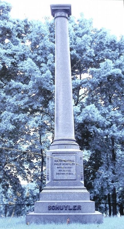 Marker detail: Schuyler Monument image. Click for full size.
