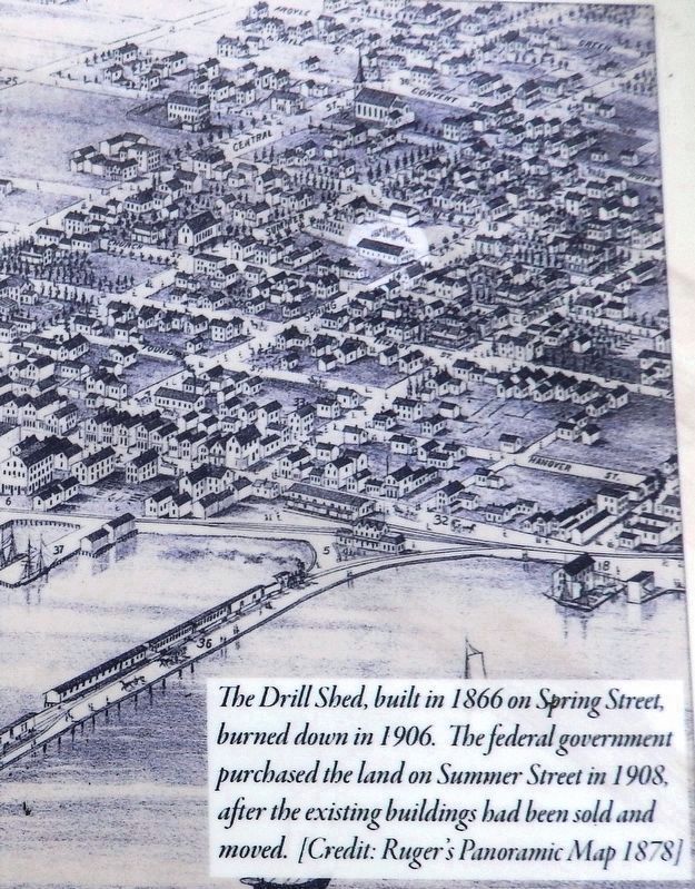 Marker detail: Summerside Drill Shed image. Click for full size.