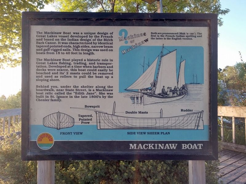 Mackinaw Boat Marker image. Click for full size.
